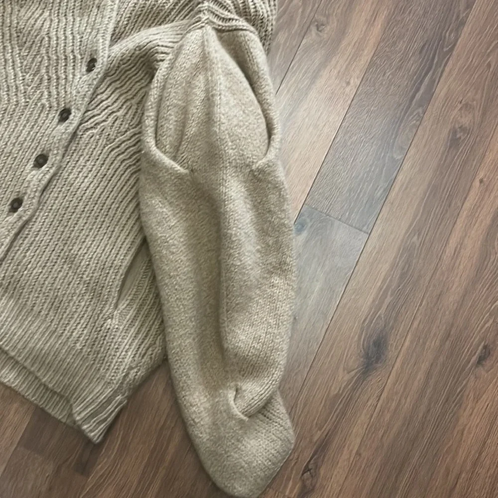 Alexander Wang Chunky Balloon Puffy Sleeve Oversized Wool Cardigan - Picture 2 of 7